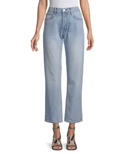Shop Helmut Lang Cropped Straight Jeans In Indigo