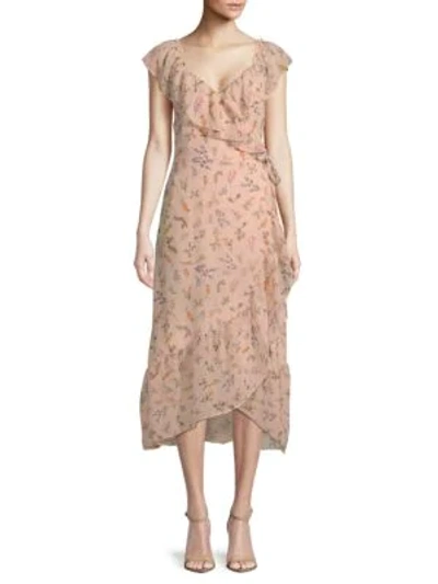 Shop Rebecca Minkoff Jessica Floral Wrap Dress In Cream Multi