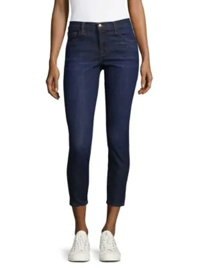 Shop J Brand 835 Mid-rise Crop Jeans In Blue