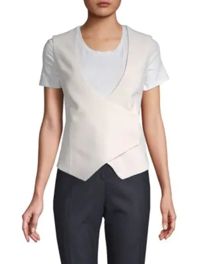 Shop Akris Sleeveless Wool Vest In Off White
