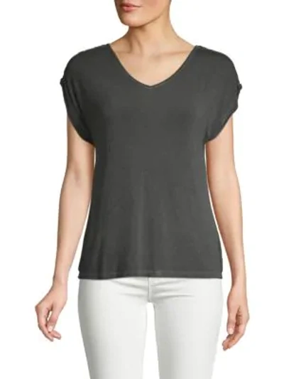 Shop C&c California Crisscross Short-sleeve Top In Black