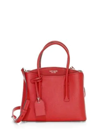 Shop Kate Spade Medium Margaux Leather Satchel In Hot Chili
