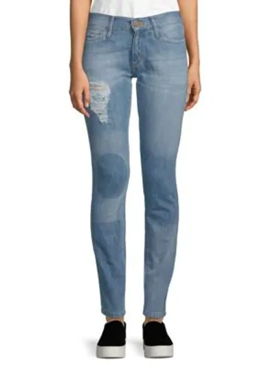 Shop Etienne Marcel Women's Distressed Skinny Jeans In Stone