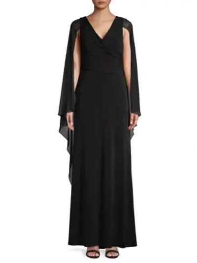 Shop Calvin Klein A-line Cape Dress In Black