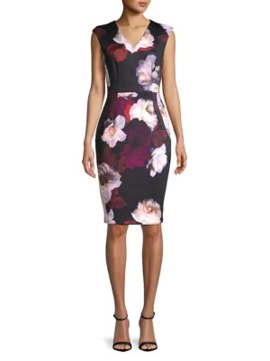 calvin klein floral sheath dress