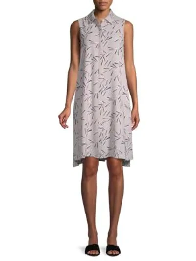 Shop Anne Klein Collared Trapeze Dress In Oyster Shell