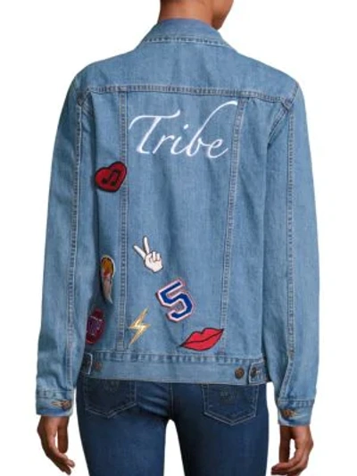 Shop Logophile Tribe Denim Jacket In Light Blue