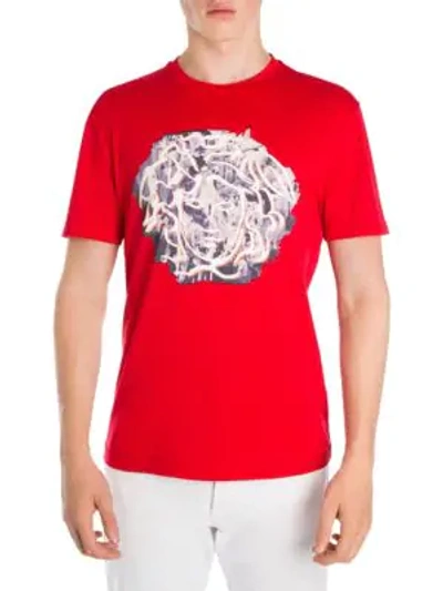 Shop Versace Full Medusa Cotton T-shirt In Hot Red