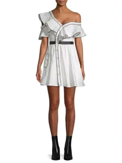 Shop Few Moda Ruffled One-shoulder Dress In White
