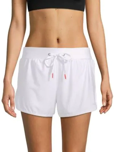 Shop X By Gottex Drawstring Track Shorts In White