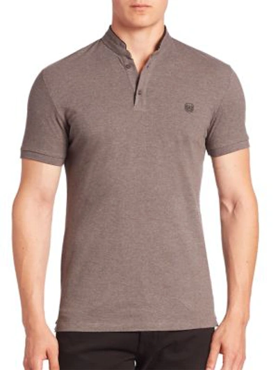 Shop The Kooples Sport Tipped Solid Polo In Grey