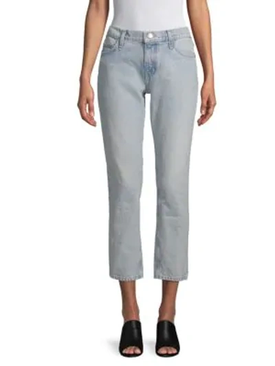 Shop Current Elliott The Cropped Straight Jeans In Light Indigo