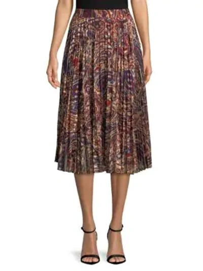 Shop Haute Hippie Paisley Midi Skirt In Multi