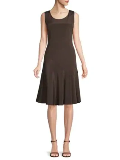 Shop Lafayette 148 Jocelyn Sleeveless Dress In Brown