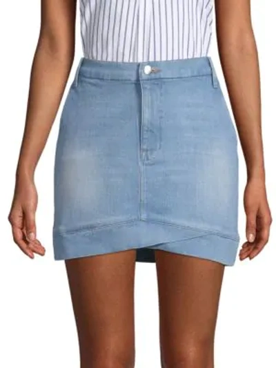 Shop Frame Denim Mini Skirt In Ocean