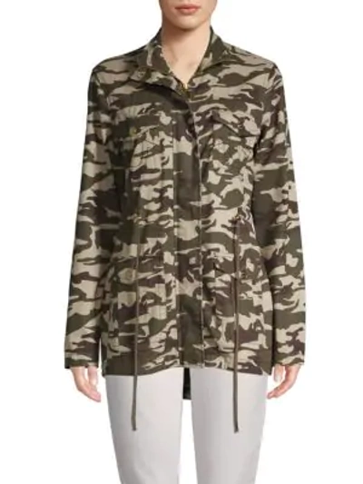 Shop True Religion Camouflage Cotton Jacket In Olive Camo