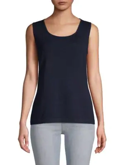 Shop St John Santana Classic Knit Tank Top In Navy