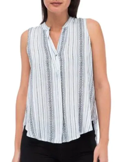 Shop B Collection By Bobeau Striped Sleeveless Top In Blue Stripe