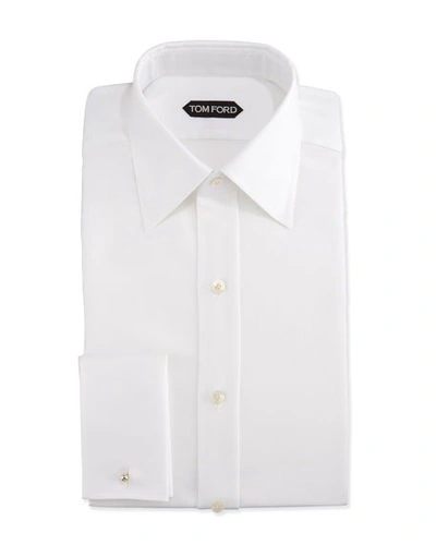 Shop Tom Ford Classic French-cuff Slim-fit Dress Shirt, White