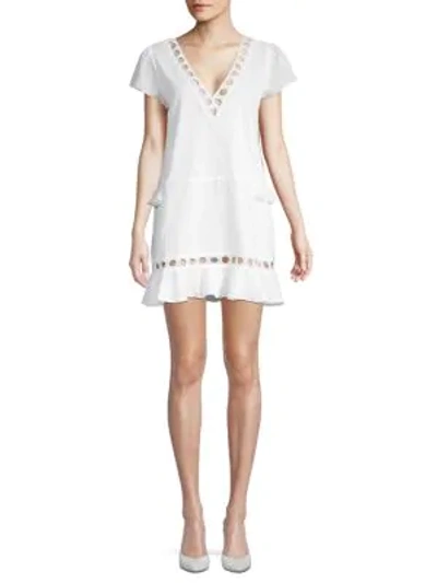 Shop Kisuii Naomi Ruffled Eyelet Dress In White