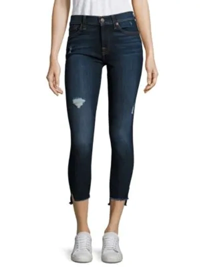 Shop 7 For All Mankind The Ankle Skinny Jeans In Blue