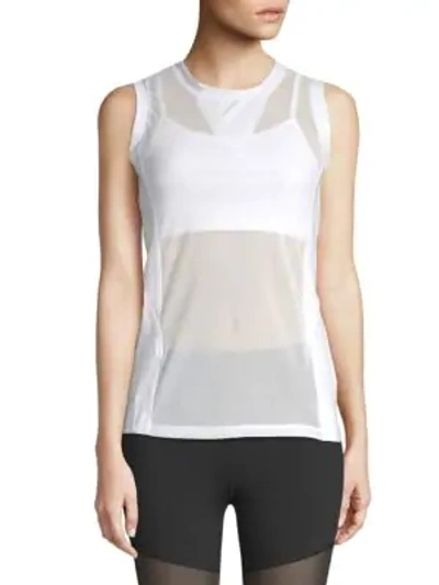 Shop Electric Yoga Sleeveless Mesh Top In White