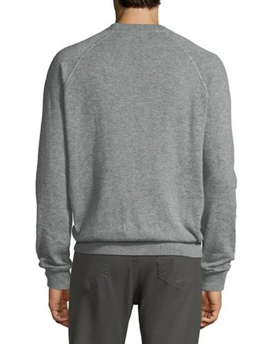 Shop Loro Piana Men's Silverstone Cashmere Raglan Sweater In Gray