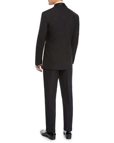 Shop Ralph Lauren Men's Gregory Wool Barathea Shawl Tuxedo In Black