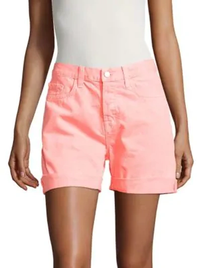 Shop J Brand Kennedy Cotton Denim Shorts In Flamingo