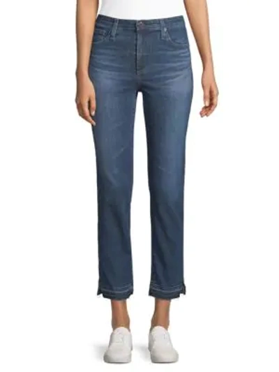 Shop Ag Skinny Crop Split Hem Jeans In Moonlight