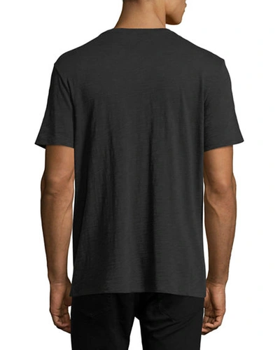 Shop Vince Short-sleeve Slub T-shirt In Black