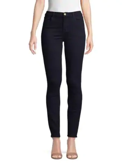 Shop J Brand Maria High-rise Skinny Jeans In Dark Blue