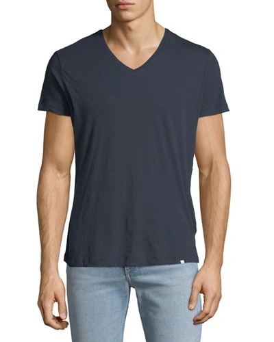 Shop Orlebar Brown Men's Ob-v V-neck T-shirt In Navy