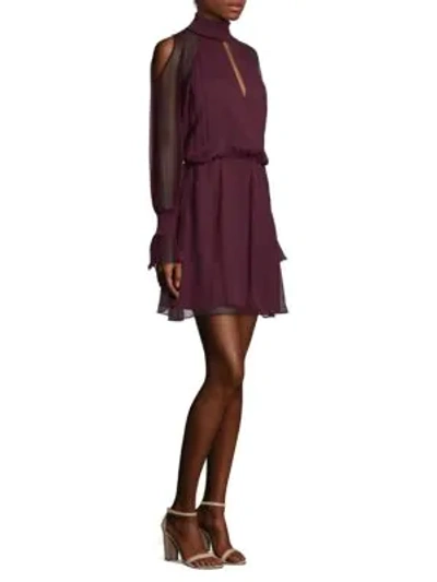 Shop Parker Shelli Silk Dress In Mauve Wine