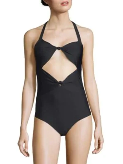 Shop 6 Shore Road One-piece Knotted Swimsuit In Black