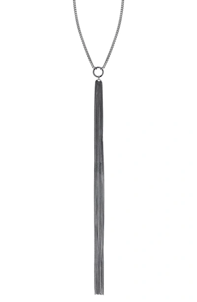 Shop Sheryl Lowe Long Fringe Necklace In Sterling Silver