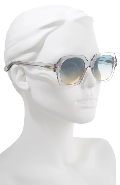 Shop Tom Ford Autumn 53mm Square Sunglasses In Grey/ Turquoise To Sand