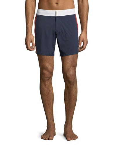 Shop Vilebrequin Men's Merle Swim Trunks In Bleu Marine