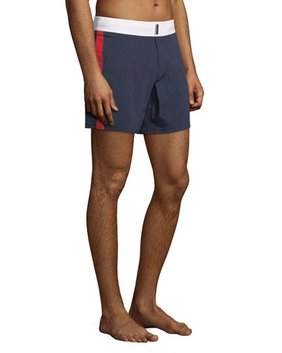 Shop Vilebrequin Men's Merle Swim Trunks In Bleu Marine