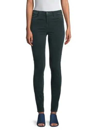 Shop J Brand Maria Skinny Velvet Trousers In Moorland