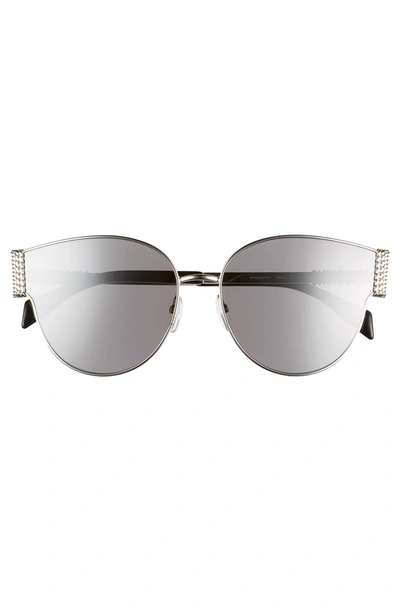 Shop Moschino 61mm Special Fit Cat Eye Sunglasses - Silver/ Black