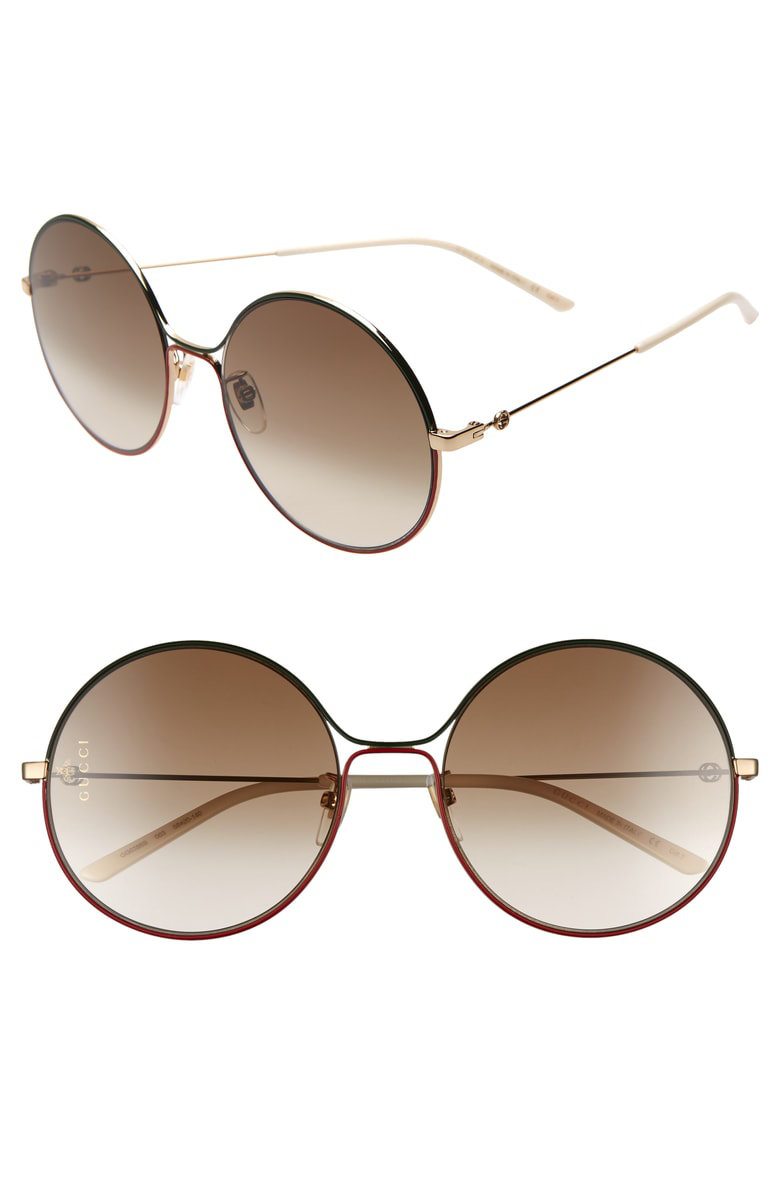 gucci 58mm round sunglasses