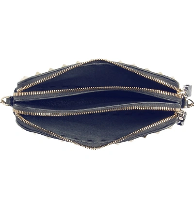 Shop Valentino Rockstud Leather Pouch In Pure Blue