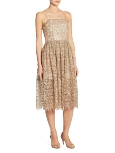 Shop Alice And Olivia Alma Lace Party Dress In Gold