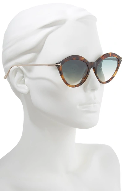 Shop Tom Ford Chloe 57mm Cat Eye Sunglasses In Havana/ Rose Gold/ Turquoise