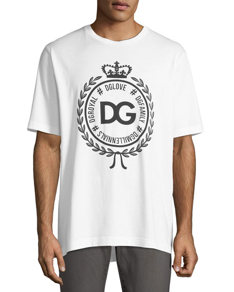 Dolce & Gabbana Men's Crown Logo Crewneck T-shirt In White | ModeSens