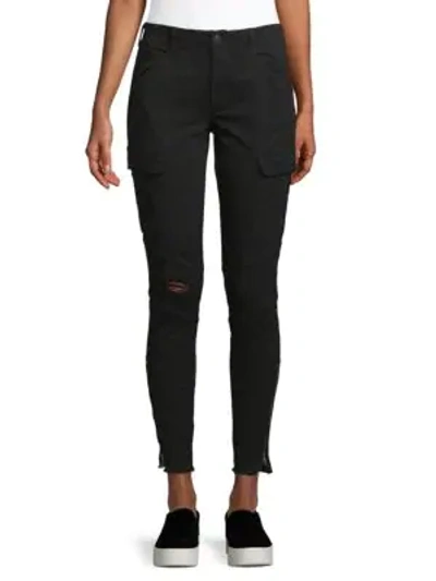 Shop J Brand Houlihan Ripped Cargo Ankle Pants In Ripped Black