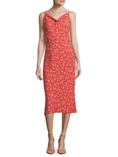 Shop Abs By Allen Schwartz Midi Floral Slip Dress In Coral