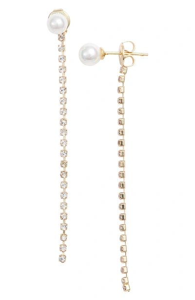 Shop Melinda Maria Amy Imitation Pearl Earrings In Pearl/ Gold