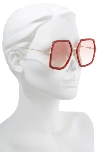 Shop Gucci 56mm Sunglasses - Shiny Endura Gld/pk Grad Mir